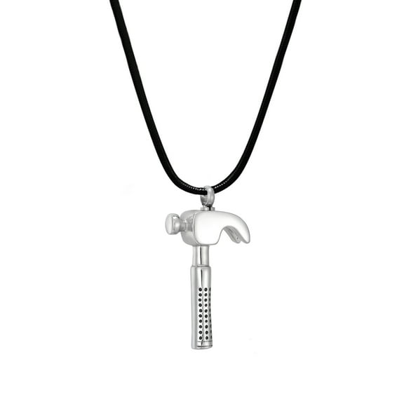 Anavia Construction Hammer Memorial Necklace Ash Urn Keepsake Memorial Necklace with Gift Box