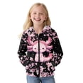 thumbnail image 4 of Chaqlin Cherry Blossom Cartoon Axolotl Fuzzy Zip Up Jacket for Girls and Teens - Fuzzy Hoodies for boys Trendy Fall Hooded Sweatshirt for Outdoor and Gym, 4 of 7