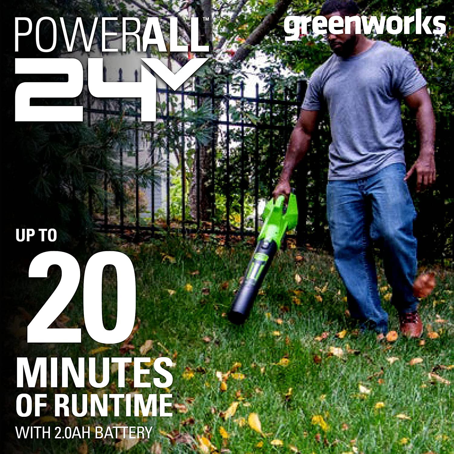 90 MPH 320 CFM 24-Volt Battery Cordless Handheld Leaf Blower (Tool-Only)