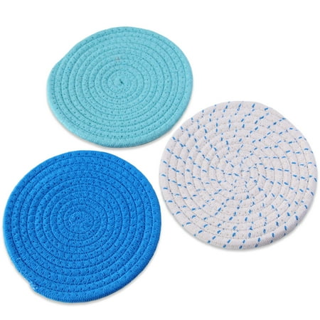 

ABIDE Anti-scalding Table Mat Round Pot Heat-insulation Braided Cotton Plate Pad Washable Dining Placement Kitchen Parties Holiday