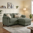 thumbnail image 6 of Bonzy Home Modern Loveseat with Ottoman Modular Sectional Sofa Couches for Living Room Entertaining Guests or Relaxing Alone for Small Spaces Apartment Green, 6 of 9