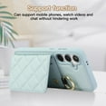 thumbnail image 3 of Back Case for Samsung Galaxy S24, Stylish Slim Fit Card Holder Kickstand Finger Ring Crossbody Strap, PU Leather + TPU Durable Shockproof Protective Phone Case Cover for Women Girls - Blue, 3 of 9