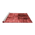 thumbnail image 2 of Ahgly Company Machine Washable Indoor Square Abstract Red Modern Area Rugs, 5' Square, 2 of 4