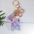 thumbnail image 2 of Llavero con colgante de copo de nieve, lentejuelas, gotas de pegamento de cristal, letras en inglés, para bolso de hombre y mujer, regalo, 2 of 6