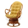thumbnail image 4 of SK New Interiors Java Swivel Rocking Lounge Chair Natural Rattan Wicker with Light Brown Cushion, Colonial, 4 of 6