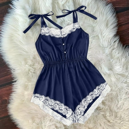 

UDAXB Lingerie New Fashion Sexy Bodysuit Jumpsuit Lace Satin Silk Sleepwear Lingerie Underwear
