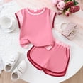 thumbnail image 2 of kmaduk Girls Clothes Color Block Sleeveless Tank Top with Shorts 2PCS Summer Outfits Pink,Size 7-8 Years, 2 of 6