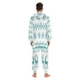 thumbnail image 6 of 1 Piece Adult Onesie Pajamas Cozy & Loose-Fit Sleepsuit Loungewear with Pockets Cyan Christmas Pattern XXX-Large, 6 of 7