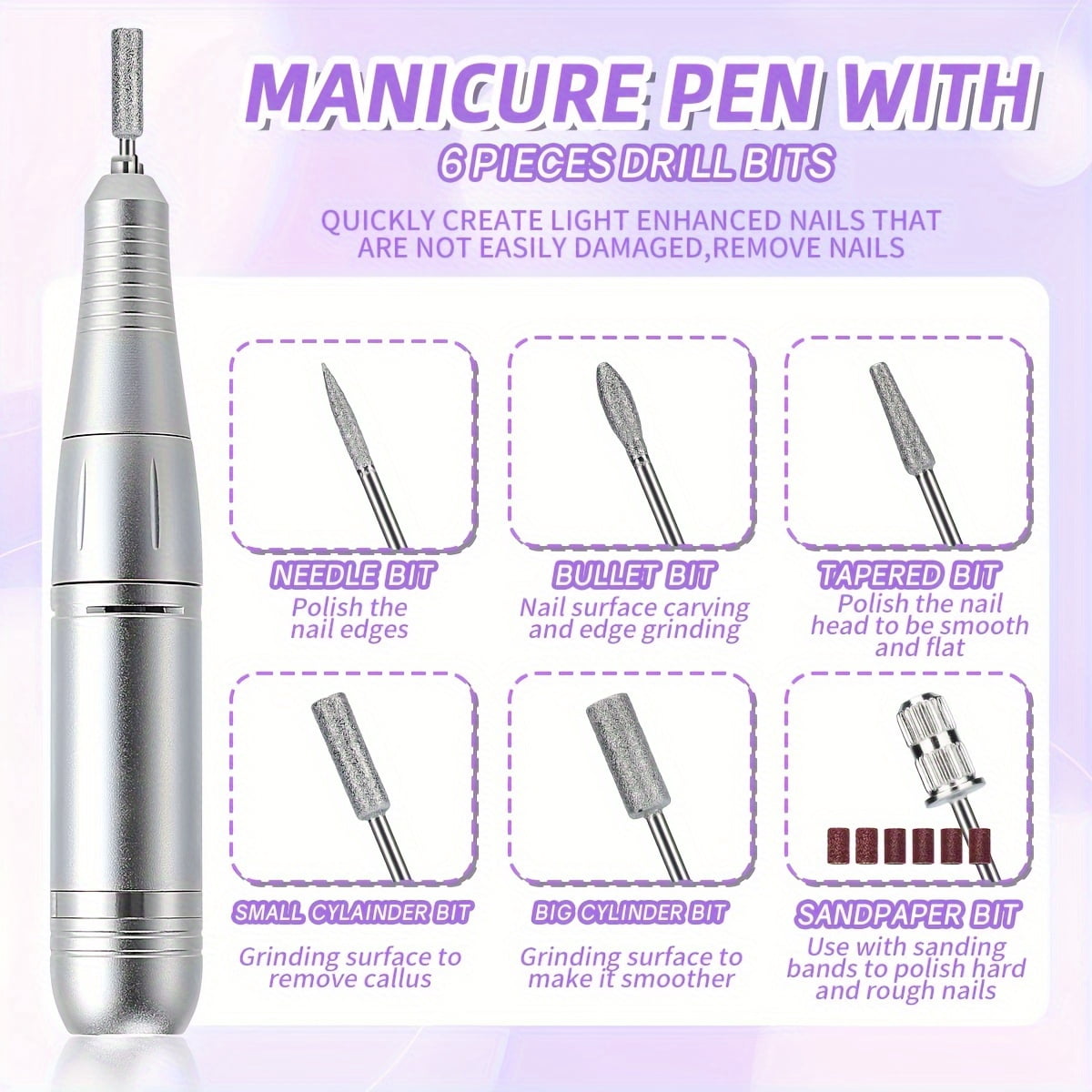 PRYZUNA Professional Nail Drill – 45001 RPM Rechargeable Cordless Electric Nail File with LCD Display for Acrylic & Gel Nails