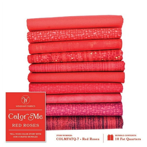 Color Me - Red Roses Fat Quarter Bundle by Windham (10pcs)