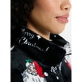 thumbnail image 4 of No Boundaries Christmas Quarter Zip Mock Neck Plush Top with Long Sleeves, Women's, 4 of 5