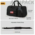 thumbnail image 3 of 2-in-1 Gym Bag for Men, 60L Large Capacity, Duffle Bag Convertible Travel Bag with Shoes Compartment, Multi-functional Weekender Bags for Daily Travel Workout Business Luggage Box-Black, 3 of 7