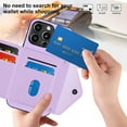 thumbnail image 5 of ShellTech Phone Case for iPhone 16 Pro PU Leather Wallet Cover with Credit Card Holder Slot Crossbody Strap Stand Shoulder Lanyard for Women Girl,Purple, 5 of 11