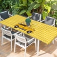 thumbnail image 2 of Farmhouse Truck Table Cloths for 8 Foot Rectangle Tables, Country Bee Daisy Yellow Buffalo Lattices Patio Waterproof Elastic Fitted Tablecloths, Washable Rectangular Table Cover for Camping, 2 of 8
