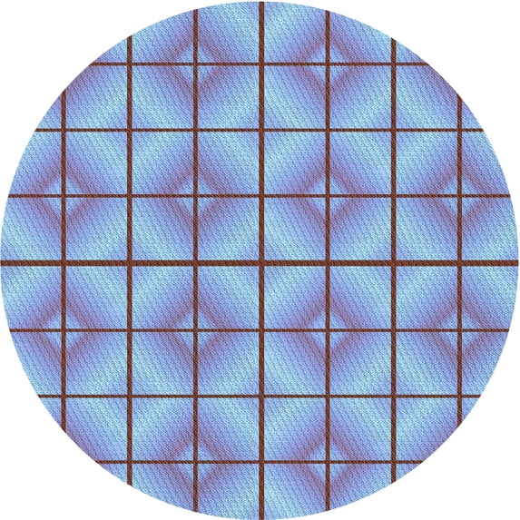 Ahgly Company Machine Washable Indoor Round Transitional Periwinkle Purple Area Rugs, 5' Round