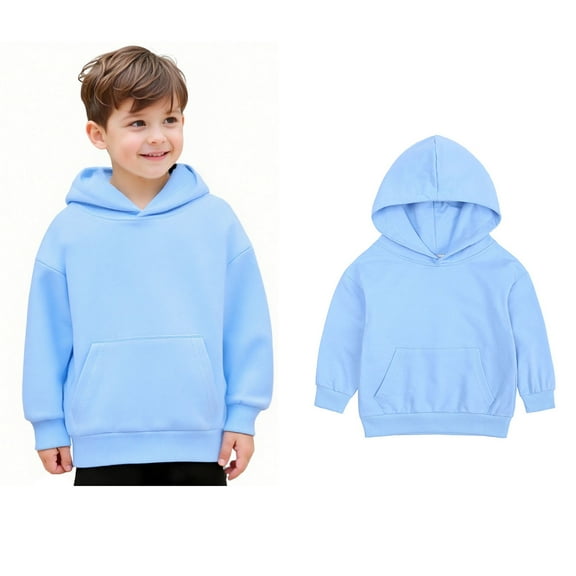 Toddler Hoodies for Girls Light Blue Hoodies Long Sleeve Lightweight Pullover Tops Loose Sweatshirt Warm Fall Winter Clothes Toddler Girl Clothes 12-24 Months