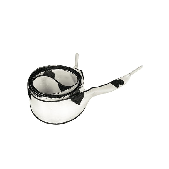 INSPIRE CHIC Flat Shoe Laces Snow Yarn Silk Ribbon Shoelaces Fashion Soft Shoestrings for Sneakers 2 Pairs White-Heart 80cm/31.5"