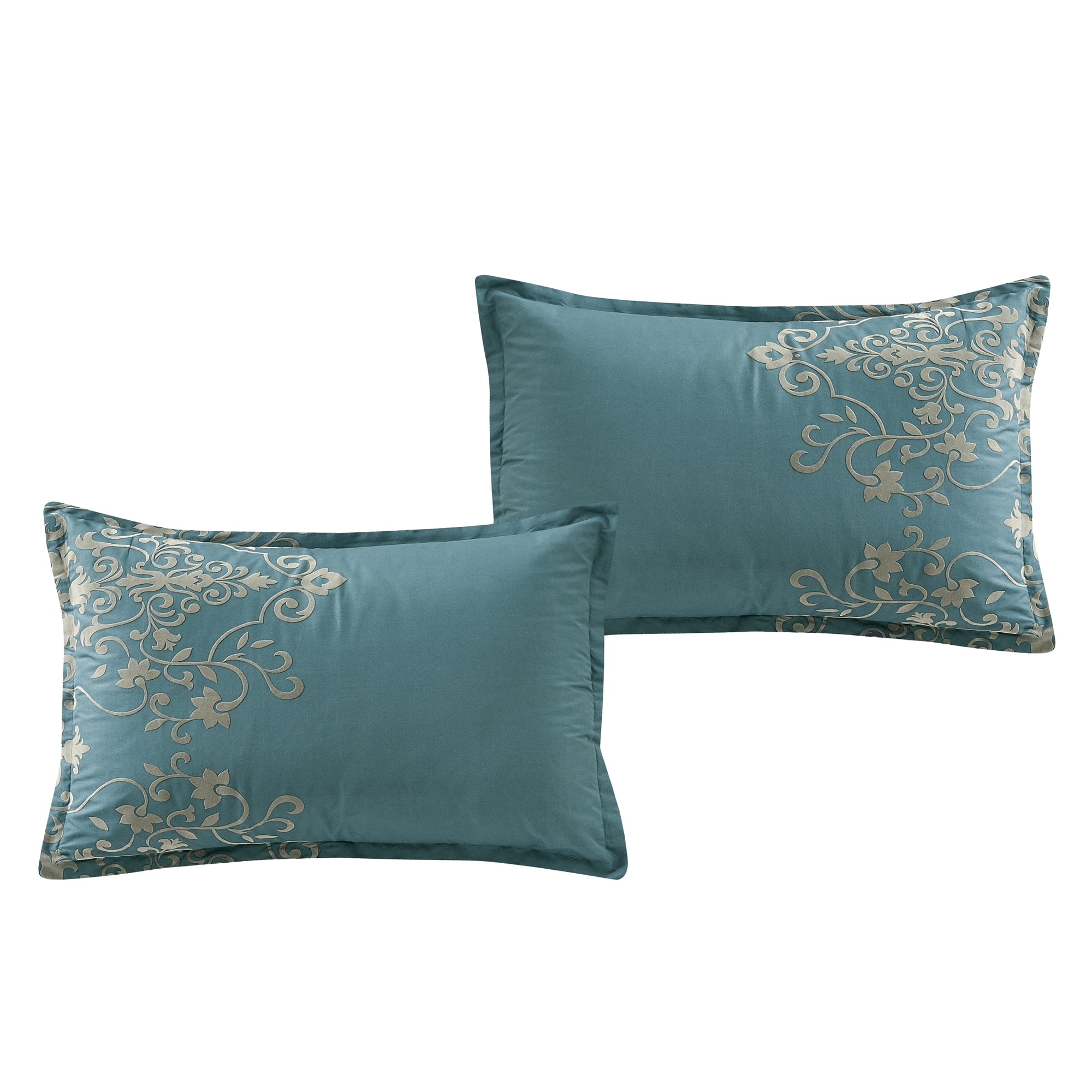 EvJk 7-Piece Luxury Comforter Set, Velvety Soft Flocked Design, King