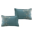 thumbnail image 2 of ESCA 7-Pieces Blue Comforter Set , Damask Flocked Beding Set - King/Cal King Size, 2 of 6