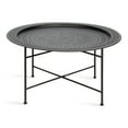 thumbnail image 3 of Kate and Laurel Razza Modern Round Metal Coffee Table, 28 x 28 x 15, Black, Stamped Metal Table For Storage and Display, 3 of 7