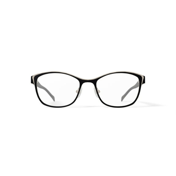 Laura Ashley Women's Grace Square Prescription Eyeglasses with Case, Black/Gold