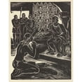 thumbnail image 2 of Letterio Calapai 12x14 Black Ornate Wood Framed Double Matted Museum Art Print Titled: How God Fix Jonah Pl15 (1946), 2 of 5