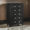 thumbnail image 6 of Vini 52 Inch Modern Glam Tall Dresser Chest, 5 Drawers Diamond Knobs, Black, 6 of 6