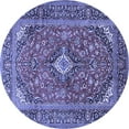 thumbnail image 1 of Ahgly Company Indoor Round Medallion Blue Traditional Area Rugs, 7' Round, 1 of 4
