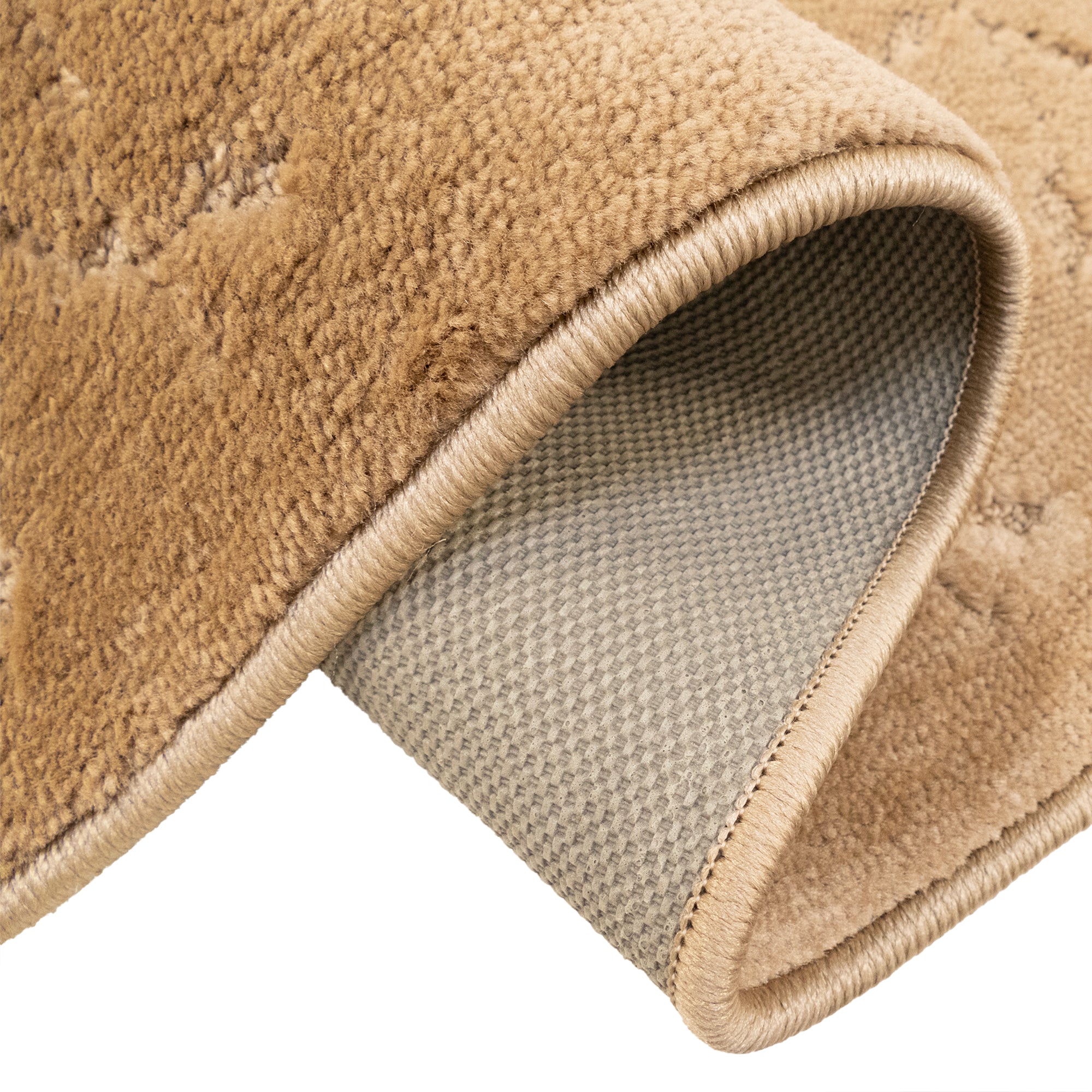 Custom Size Anti-Slip Washable Soft Pile Leaves Beige Carpet Runner Rugs ( 10' x 26")