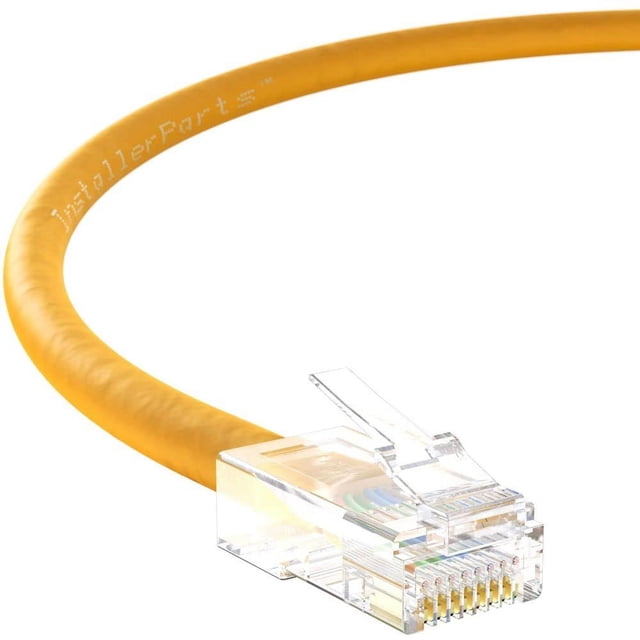 InstallerParts (10 Pack) Ethernet Cable CAT6 Cable UTP Non-Booted 1.5 FT - Yellow - Professional Series - 10Gigabit/Sec Network/High Speed Internet Cable, 550MHZ
