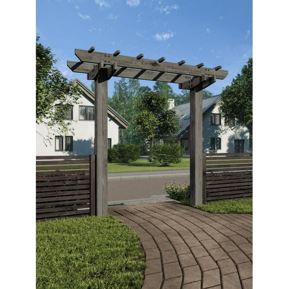 Vita 80"L x 90"H Wildwood Cedar Privacy Trellis, Charcoal, VA68901