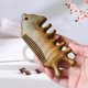thumbnail image 2 of Genuine Green Sandalwood Wide Comb Gua Sha Scraping Comb Scalp Massage Comb Head Massager Beard Comb with a Storage Bag, 2 of 5