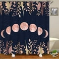 thumbnail image 3 of Moon Shower Curtain Witchy Space Moon Phase Curtains Magic Cottagecore Bathroom Decor Black and Blush Zodiac Fabric Curtains with Hooks 72"X72"Inches, 3 of 6