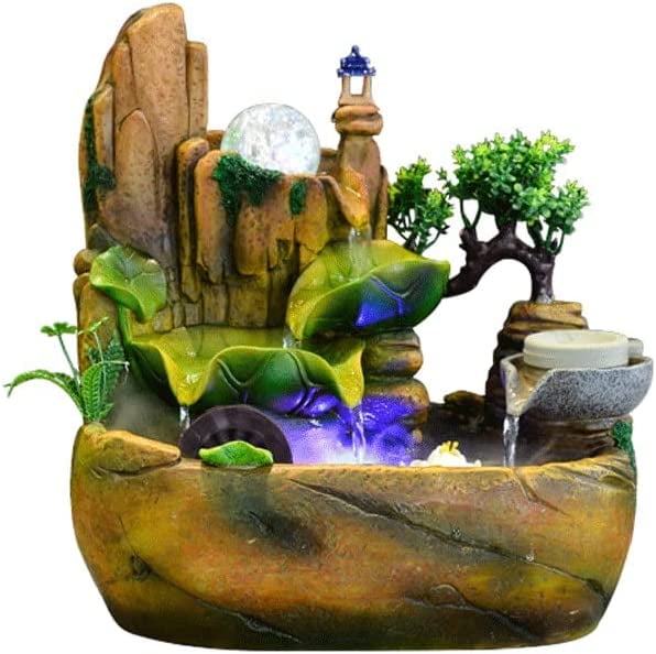 UMMH Tabletop Waterfall Fountain Tabletop Fountain Chinese Retro Alpine