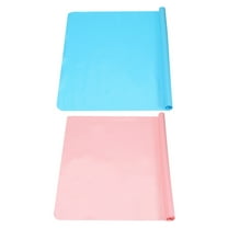 Uxcell 23.62" x 15.75" Silicone Mat for Crafts, 2Pcs Table Protector, Pink/Blue
