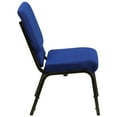 thumbnail image 6 of BizChair 4 Pack 18.5''W Stacking Church Chair in Navy Blue Patterned Fabric - Gold Vein Frame, 6 of 10
