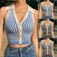 thumbnail image 3 of Knit Y2k Crop Tops Women Halter Neck Backless, 3 of 4