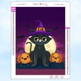 thumbnail image 1 of Pintura de diamantes de Halloween 5D Diy, gato negro en la oscuridad, mosaico bordado, diamantes de imitación completos, Kit de punto de cruz, decoración del hogar, regalos de arte, 1 of 4
