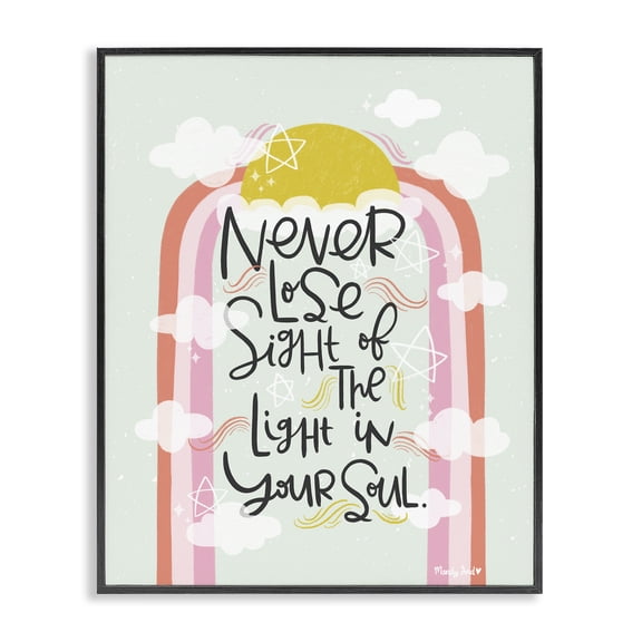 Stupell Industries Light In Your Soul Quotes and Sayings Painting Black Framed Art Print Wall Art, 11 x 14