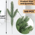 thumbnail image 2 of Nvzi 50 piezas de ramas de pino artificiales, plantas verdes, agujas de pino, accesorios de bricolaje para coronas navideñas y decoración del hogar (verde), 2 of 5