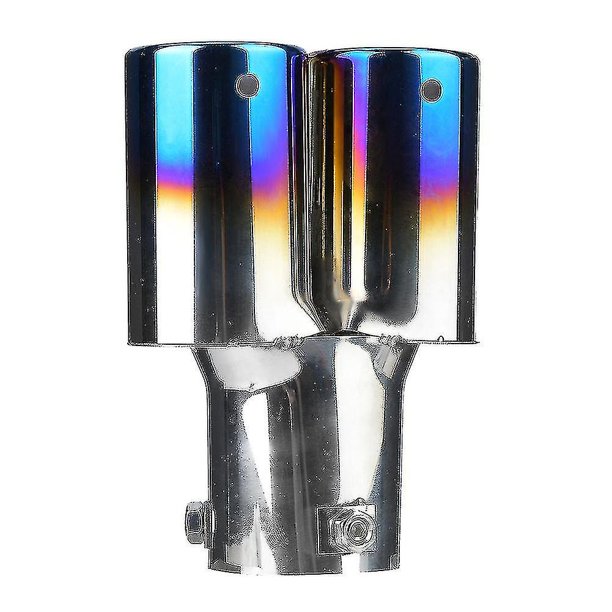 Tubo de escape doble modificado universal de acero inoxidable para coche, silenciador trasero, garganta trasera