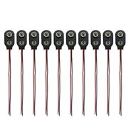 Citystores 10Pcs Snap 9V Battery Holder Clip On Buckles Connectors Cable with Lead