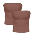 thumbnail image 5 of Aloohaidyvio 2 Pack Womens Bandeau Top Strapless Tube Tops Seamless Basic Casual Stretchy Sports Bralettes, 5 of 5