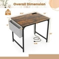 thumbnail image 3 of Costway 32" Computer Desk Small with Charging Station Storage Bag & Headphone Hook, 3 of 10