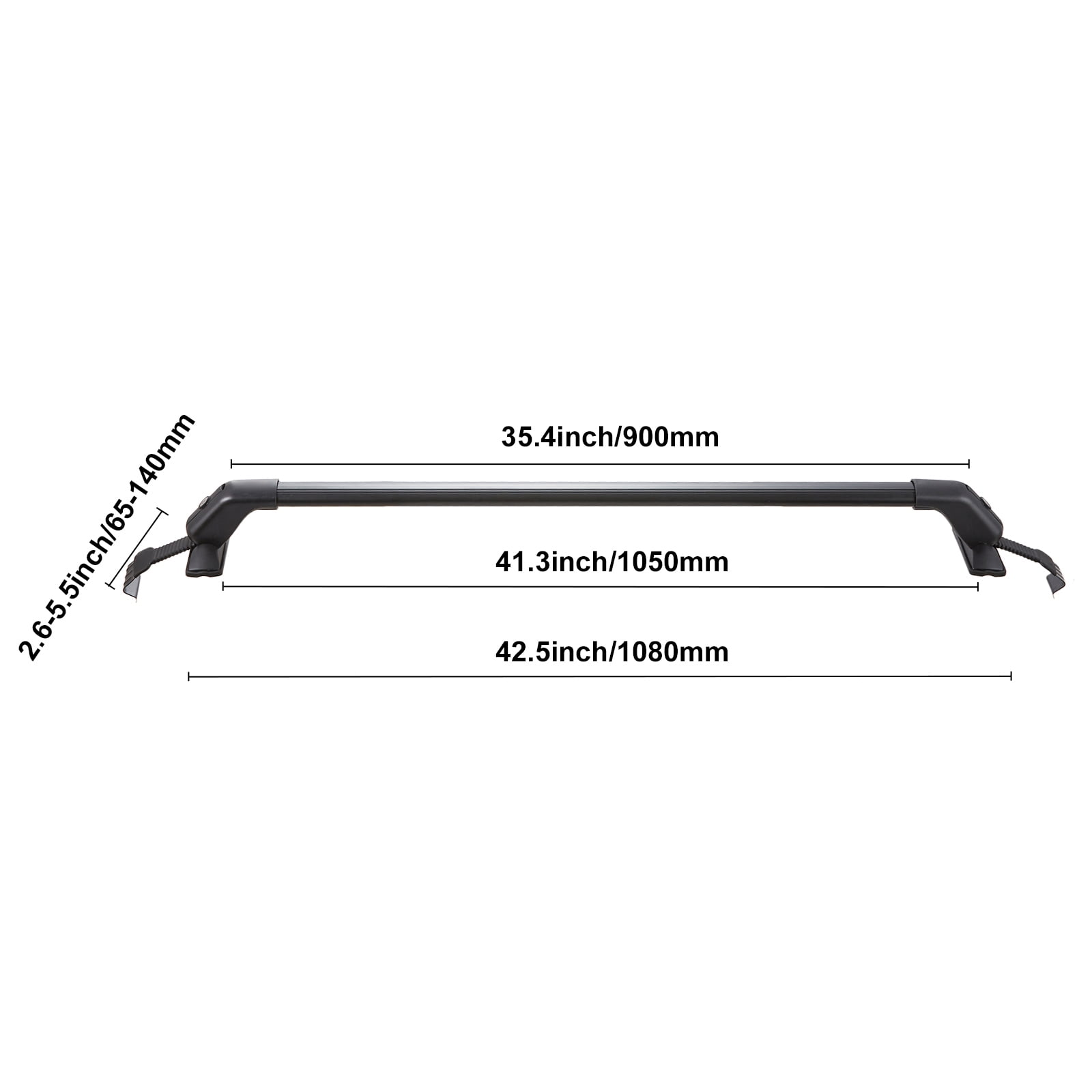 VEVOR Roof Rack Cross Bars, 41.3" Aluminum Roof Rack Crossbars, Fit Roof without Side Rail, 155 lbs Load Capacity, Adjustable Bare Roof Crossbars with Locks, for SUVs, Sedans