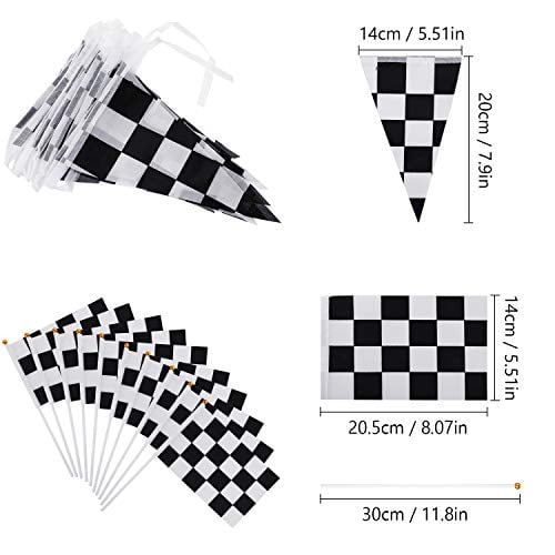 Checkered Flags Set, Race Car Flags Party Supplies Decorations Include 10  Packs Checkered Flags, 32 ft Checkered Race Flag Banner, 2 Packs Table  Covers for Checkered Racing Flag Birthdays Party - Walmart.com