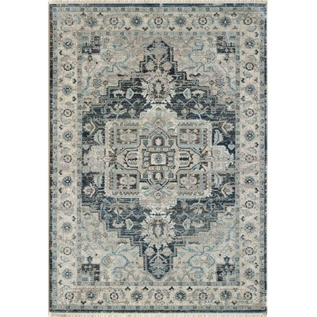 Dynamic Rugs JN286882590 2 ft. 2 in. x 7 ft. 5 in. Juno 6882 Rectangle Transitional Area Rug - 590 Dark Blue & Cream