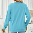 thumbnail image 4 of Womens Long Sleeve V Neck Shirts Casual Loose Tunic Tops Business Work Blouses Fall Lightweight Sweatshirt Pullover, 4 of 5
