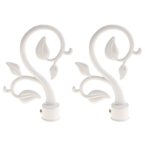 FytStycale 22mm Curtain Pole Recess Bracket Curtain Rod Bracket Finial - - White Type 2 - Type 2 - White