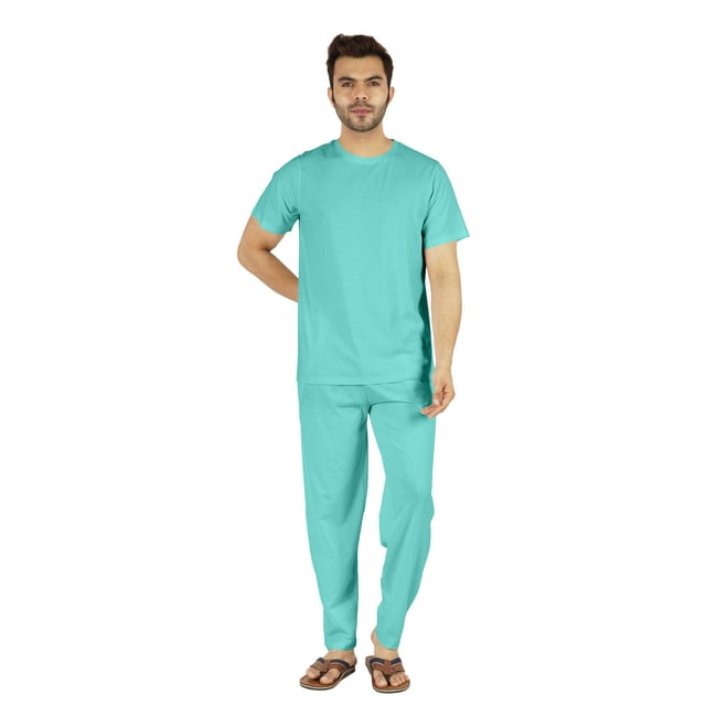 Inkmeso Ensemble de Nuit Solide pour Hommes T-Shirt et Pantalon Ensemble de Pyjama Manches Courtes Pjs Ensemble de Détente